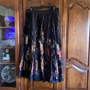 New without tag, multicolor embellished black skirt